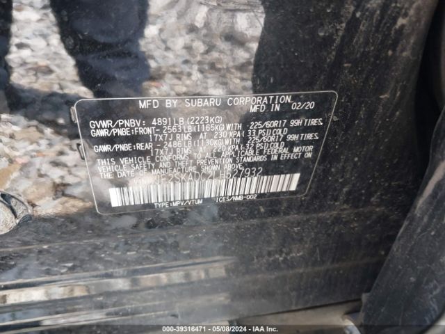 JF2SKADC2LH527932 Subaru Forester