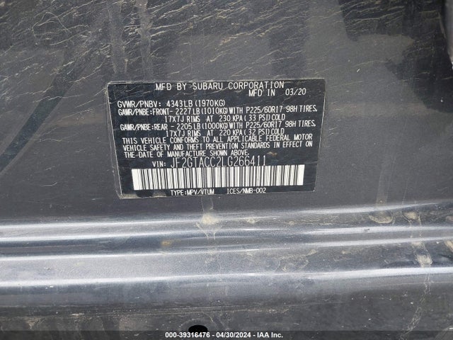 Subaru Crosstrek Premium 2020 JF2GTACC2LG266411 Image 9