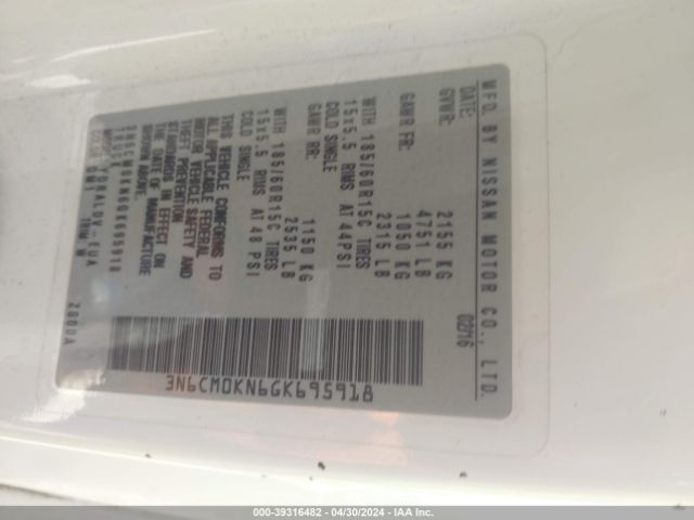 3N6CM0KN6GK695918 Nissan Nv200 S/sv