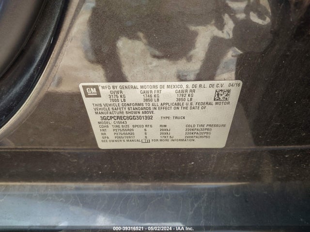 Chevrolet Silverado 1500 1lt 2016 3GCPCREC8GG301392 Image 9