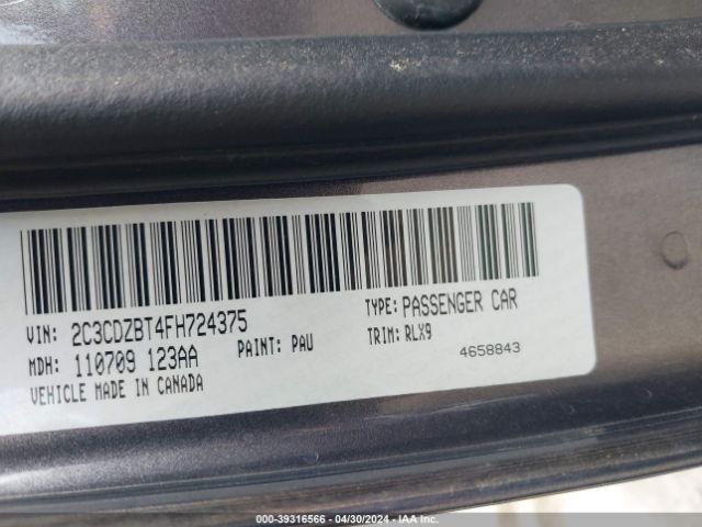 2C3CDZBT4FH724375 Dodge Challenger R/t Plus