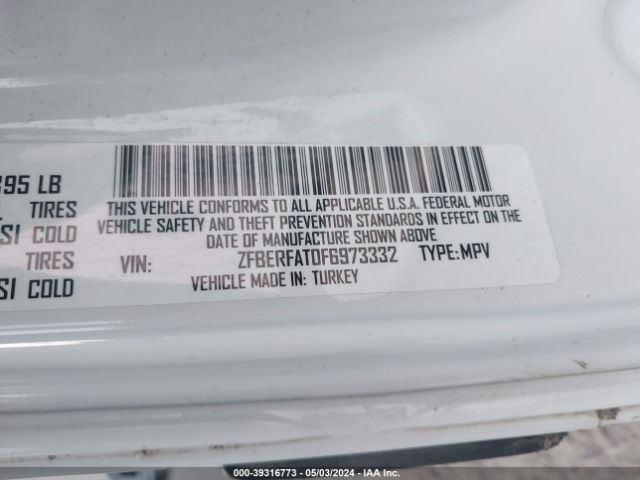 ZFBERFAT0F6973332 RAM Promaster City Tradesman