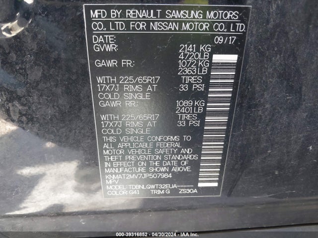 Nissan ROGUE SV 2018 KNMAT2MV7JP507984 Image 9