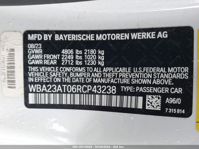 WBA23AT06RCP43238 BMW 4 Series 430i