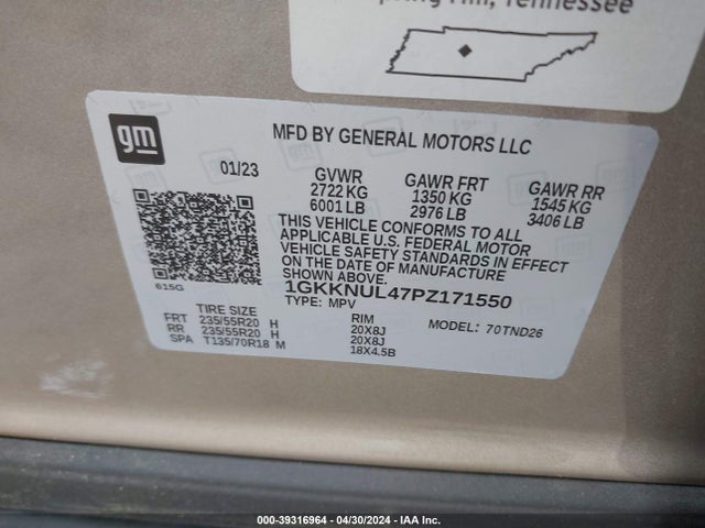 GMC Acadia Awd Slt 2023 1GKKNUL47PZ171550 Image 9