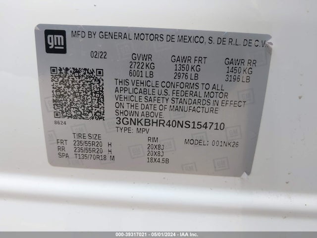 Chevrolet Blazer Awd 2lt 2022 3GNKBHR40NS154710 Image 9