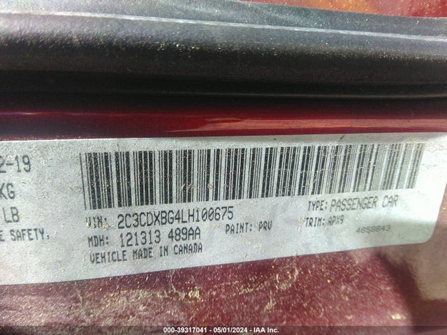 Dodge Charger Sxt Rwd 2020 2C3CDXBG4LH100675 Image 9