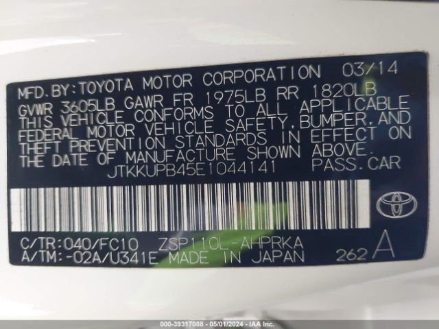 JTKKUPB45E1044141 Scion XD