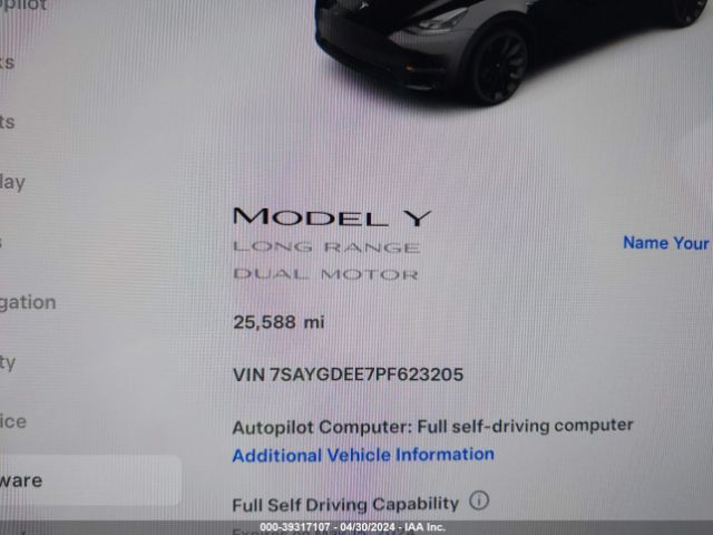7SAYGDEE7PF623205 Tesla Model Y Awd/long Range Dual Motor All-wheel Drive