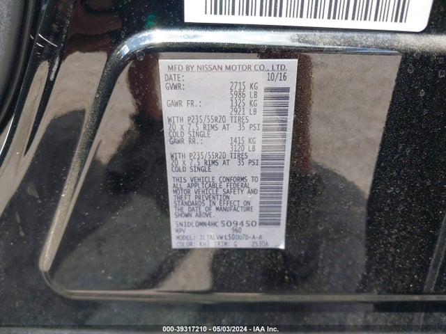 Infiniti QX60 2017 5N1DL0MN4HC509450 Image 9