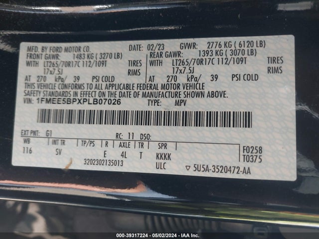 Ford Bronco Black Diamond 2023 1FMEE5BPXPLB07026 Image 9