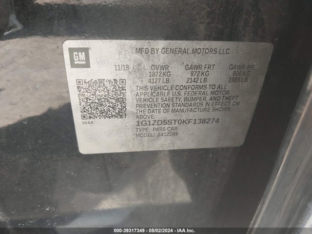 Chevrolet MALIBU LT 2019 1G1ZD5ST0KF138274 Image 9