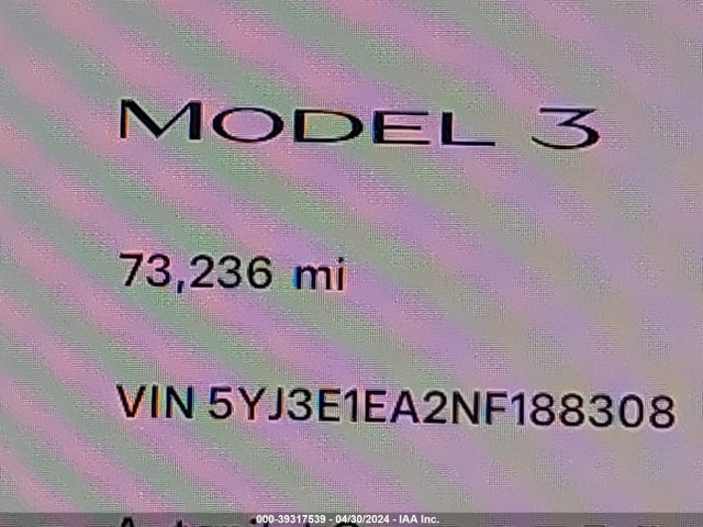 Tesla Model 3 Rear-wheel Drive 2022 5YJ3E1EA2NF188308 Image 16
