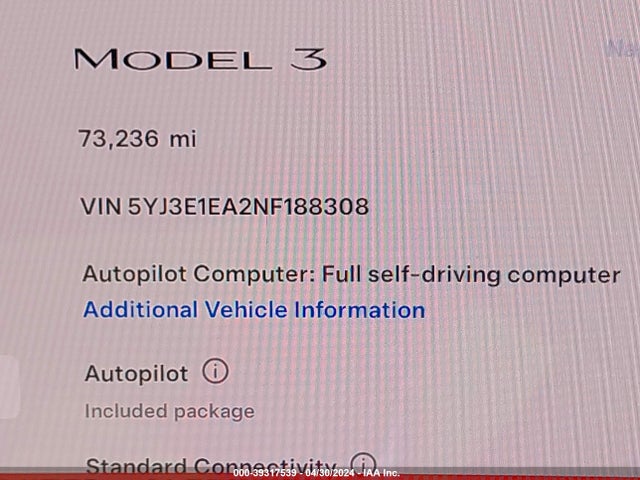 Tesla Model 3 Rear-wheel Drive 2022 5YJ3E1EA2NF188308 Image 7
