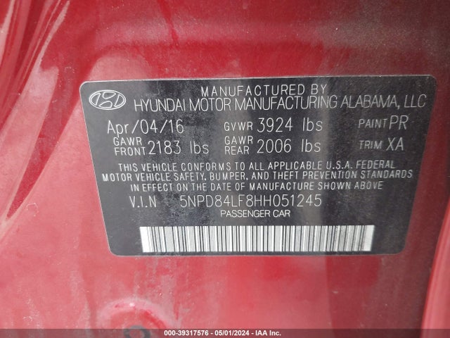 Hyundai ELANTRA SE 2017 5NPD84LF8HH051245 Image 9