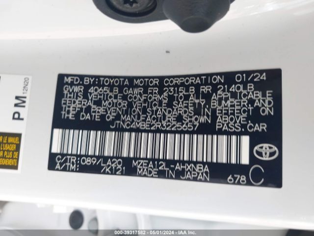 JTNC4MBE2R3225657 Toyota Corolla Xse