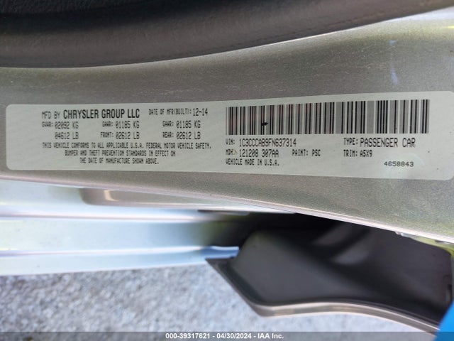 1C3CCCAB9FN637314 Chrysler 200 Limited