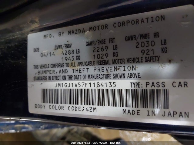Mazda Mazda6 I Touring 2015 JM1GJ1V57F1184135 Image 9