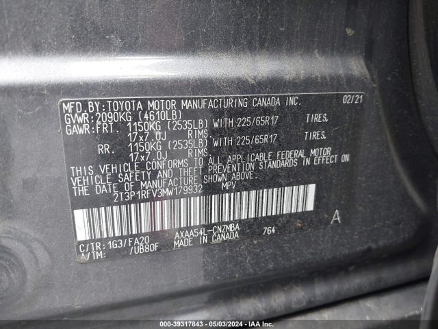 Toyota Rav4 Xle 2021 2T3P1RFV3MW179932 Image 9