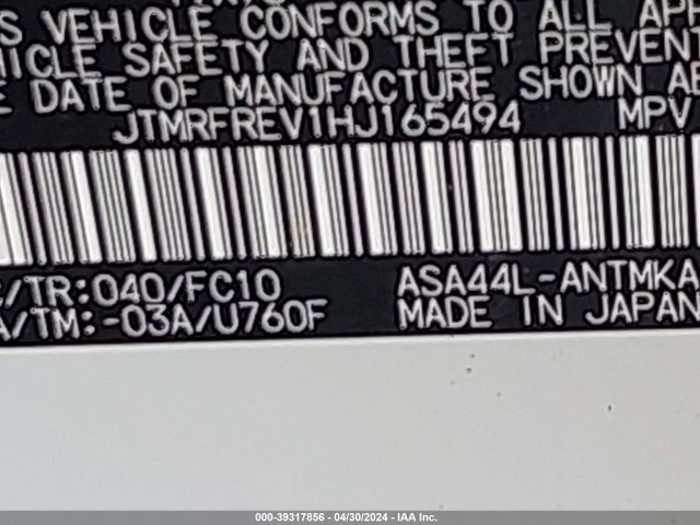 Toyota Rav4 Xle 2017 JTMRFREV1HJ165494 Image 9