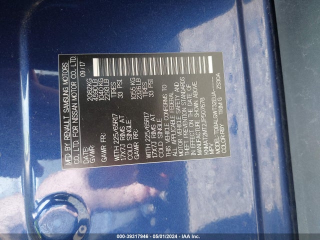 Nissan ROGUE SV 2018 KNMAT2MT2JP507678 Image 9