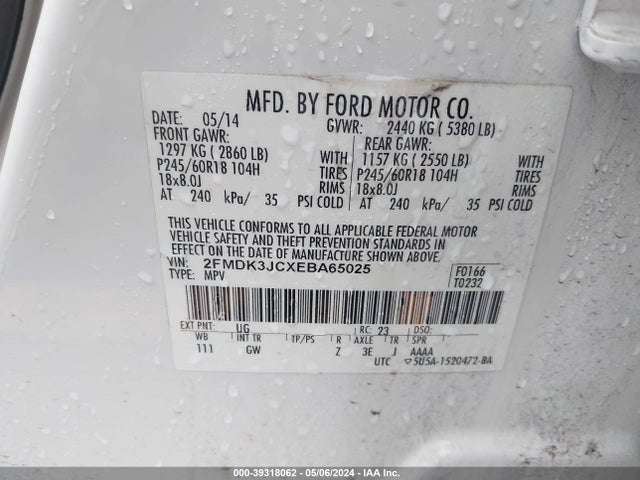 Ford EDGE SEL 2014 2FMDK3JCXEBA65025 Image 9