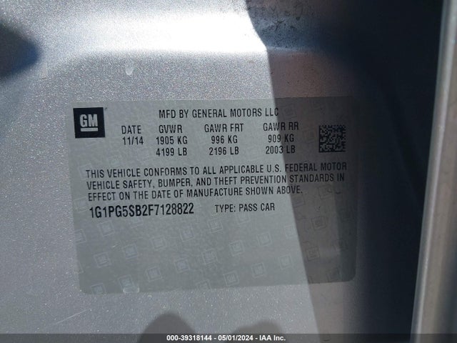 Chevrolet CRUZE LTZ 2015 1G1PG5SB2F7128822 Image 9