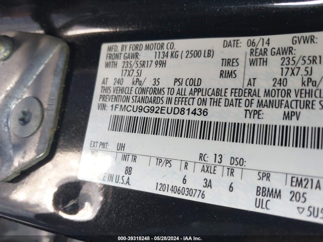 Ford ESCAPE SE 2014 1FMCU9G92EUD81436 Image 12