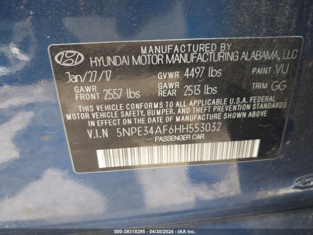 5NPE34AF6HH553032 Hyundai Sonata Limited