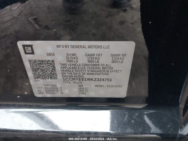 1GCRYEED9KZ324751 Chevrolet Silverado 1500 Rst