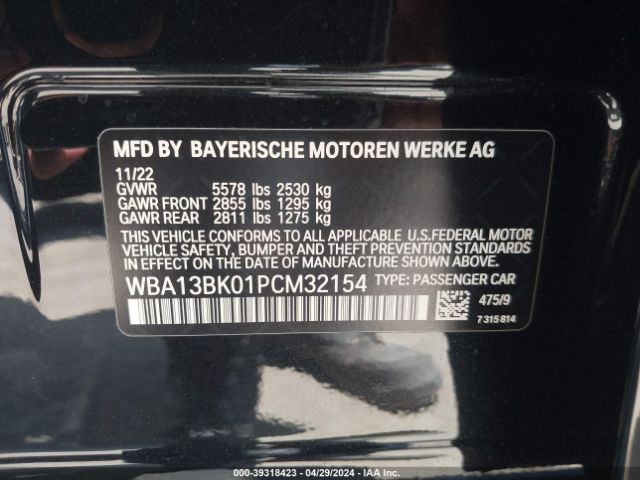 2023 BMW 5 SERIES WBA13BK01PCM32154 Photo 8