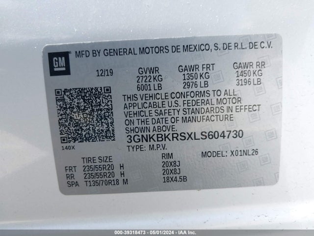 Chevrolet Blazer Awd Rs 2020 3GNKBKRSXLS604730 Image 9
