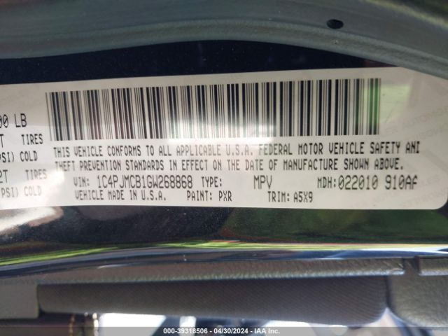 1C4PJMCB1GW268868 Jeep Cherokee Latitude