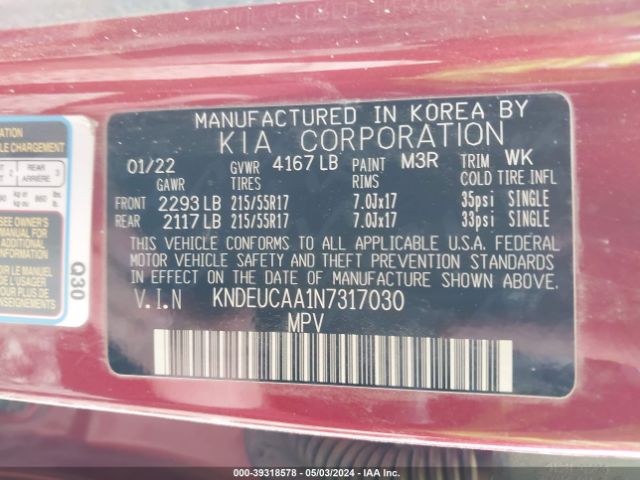 KNDEUCAA1N7317030 KIA SELTOS S