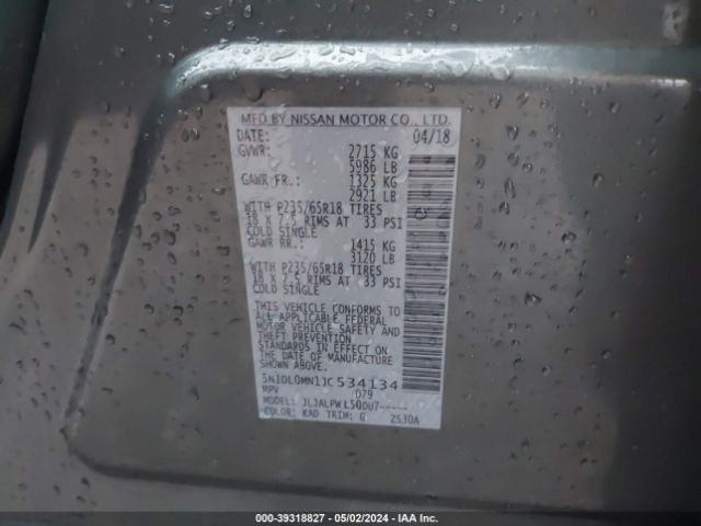 5N1DL0MN1JC534134 Infiniti QX60