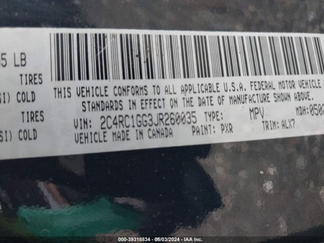 2C4RC1GG3JR260035 Chrysler Pacifica Limited