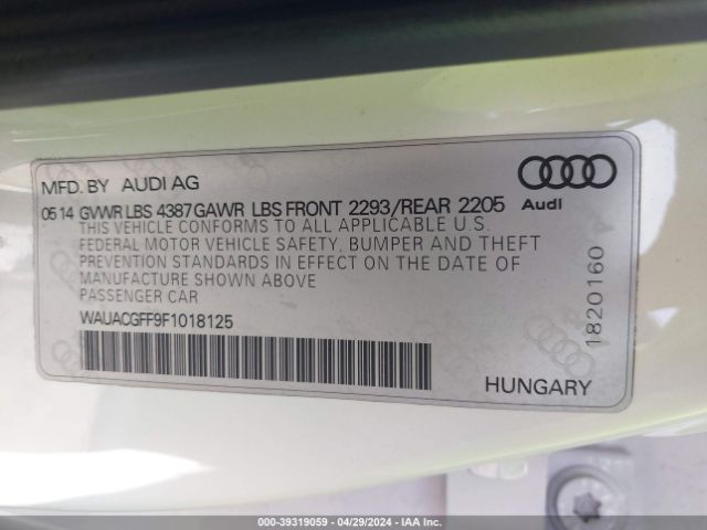 WAUACGFF9F1018125 Audi A3 1.8t Premium