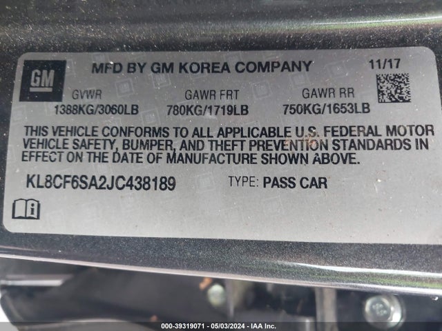 Chevrolet Spark 2lt Cvt 2018 KL8CF6SA2JC438189 Image 9