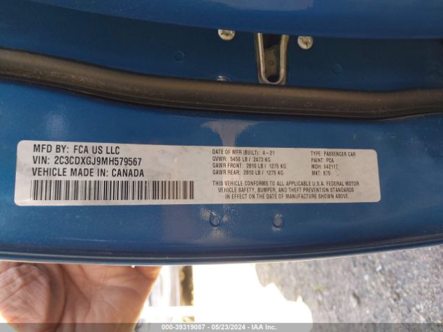 2C3CDXGJ9MH579567 Dodge Charger Scat Pack Rwd