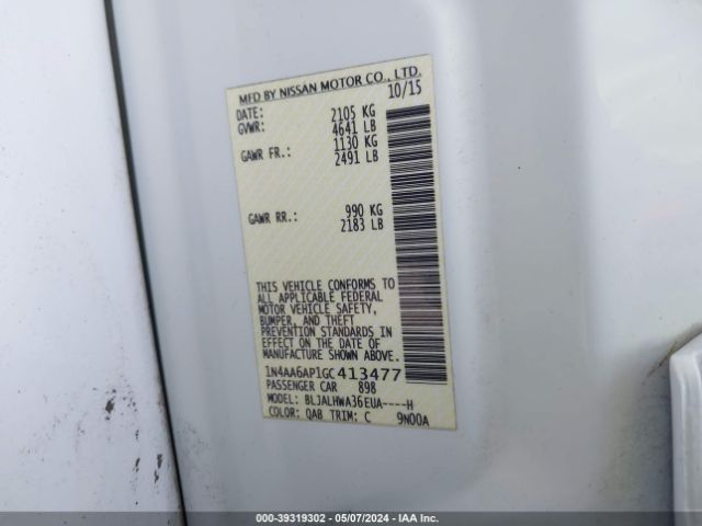 1N4AA6AP1GC413477 Nissan Maxima 3.5 Platinum