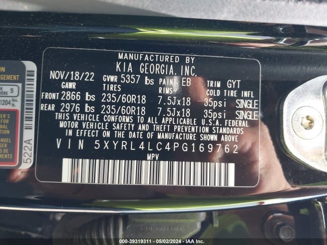 KIA SORENTO S 2023 5XYRL4LC4PG169762 Image 9