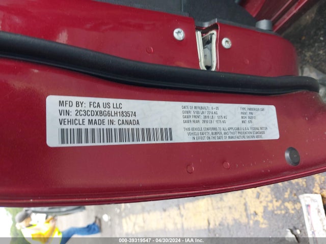 Dodge Charger Sxt Rwd 2020 2C3CDXBG6LH183574 Image 9