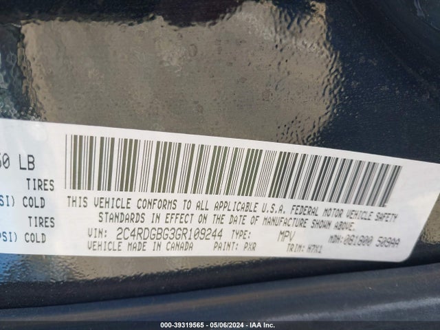 Dodge Grand Caravan Se 2016 2C4RDGBG3GR109244 Image 9