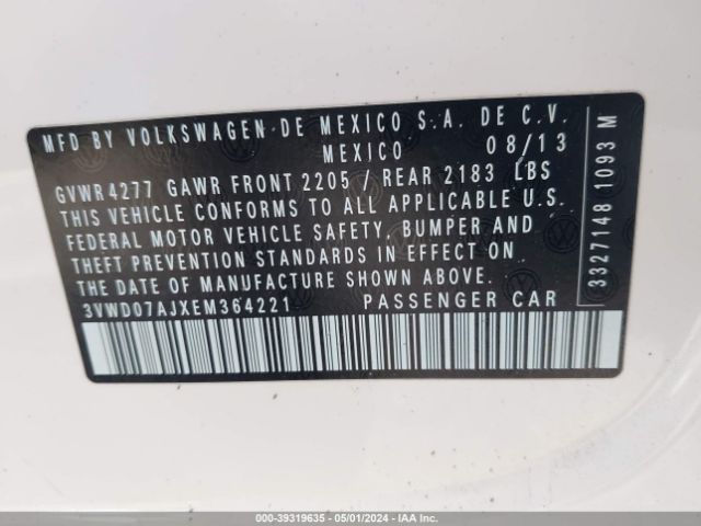 3VWD07AJXEM364221 Volkswagen Jetta 1.8t Se