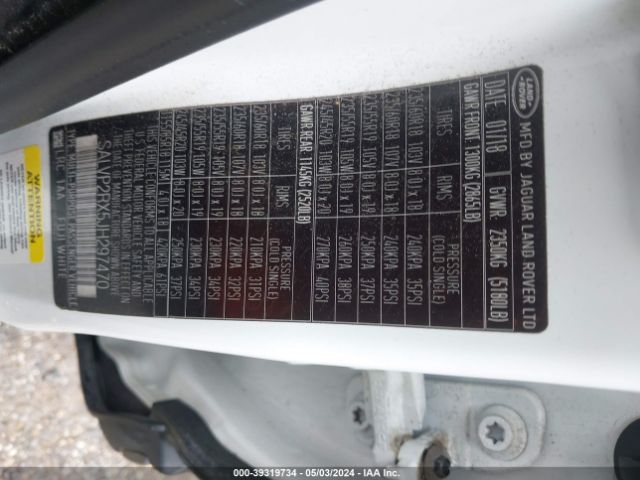 SALVP2RX5JH297470 Land Rover Range Rover Evoque Se/se Premium