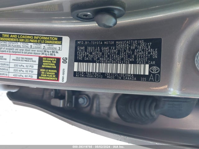 Toyota COROLLA LE 2017 2T1BURHE9HC943166 Image 9