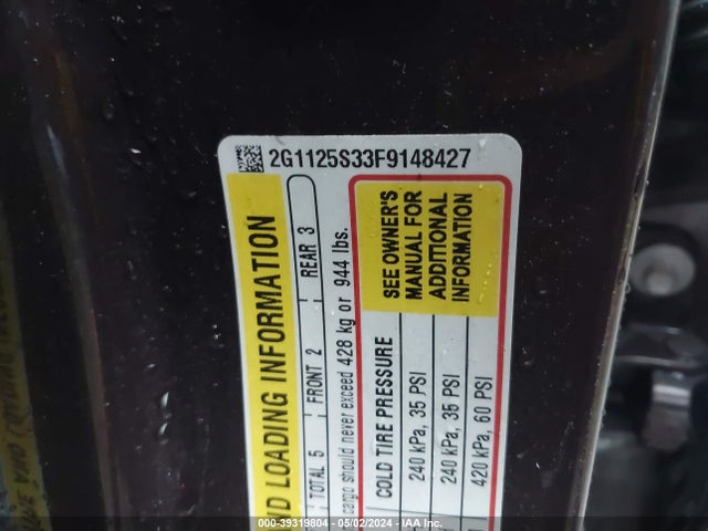 Chevrolet Impala 2lt 2015 2G1125S33F9148427 Image 9
