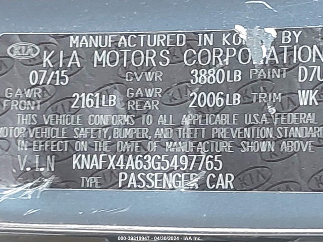 KIA FORTE LX 2016 KNAFX4A63G5497765 Image 9