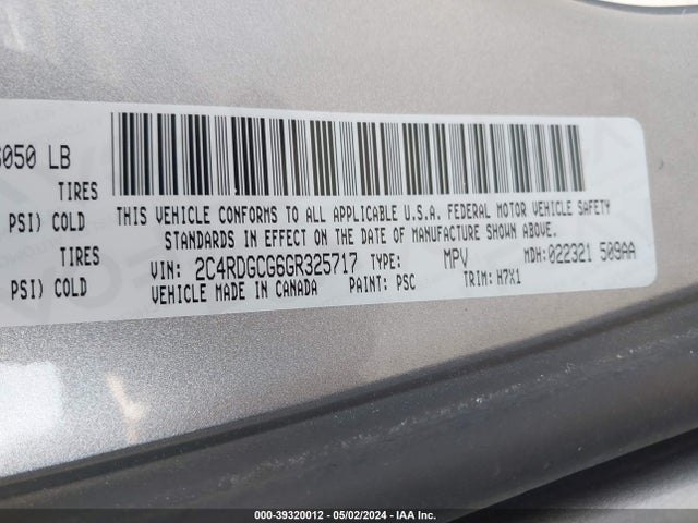 Dodge Grand Caravan Sxt 2016 2C4RDGCG6GR325717 Image 9