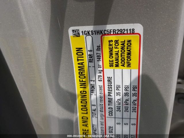 1GKS1HKC5FR292118 GMC Yukon Xl 1500 Slt